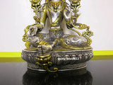 Pure copper, Tibetan Buddhism, Green Tara statue, bronze sculpture of Buddha, buddhist figure, Bodhisattva Tara figurine~