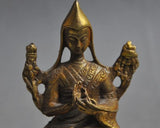 China Tibetan Buddhism Bronze Gilt Seat Lotus Je Tsongkhapa Buddha Statue