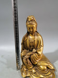 Avalokitesvara Decorative Statue Buddhist Golden Buddha Statue Sculpture Brass Buddha Hall Character Sculpture Zen Buddha Statue