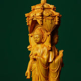 wooden Avalokitesvara Tathagata Buddha Statues figure statue traditional hand carving Home Decor Feng Shui Statue 20cm/7.86 in